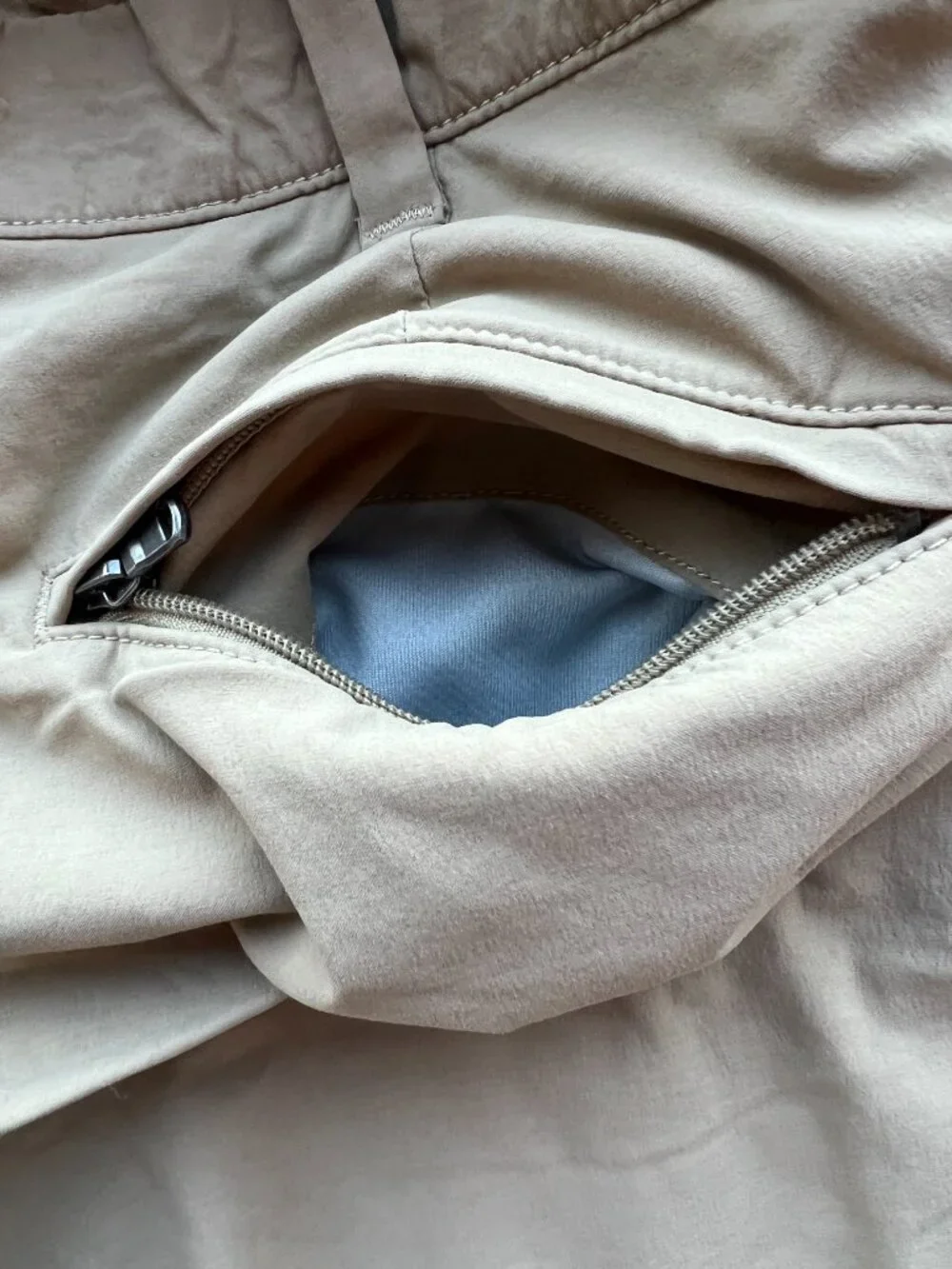 J.Crew Khaki Tech Shorts with Front aZip Back Pockets - Waist 29 / 9-Inch Inseam